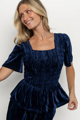 Elin Velvet Set | Navy